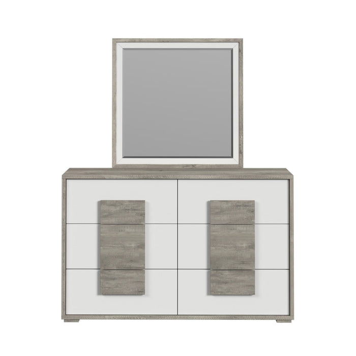 San Matteo Dresser and Mirror Set in Dual Tone