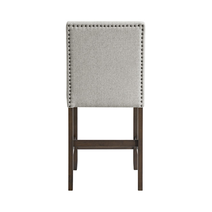 Seneca Counter Side Chair with Grey Fabric in Brown (2 Per Carton)