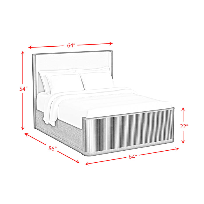 Sylvie UPH Bedroom Set with White Fabric