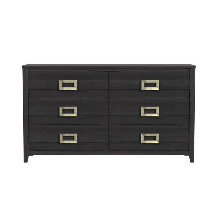 Tobias 6-Drawer Dresser in Black