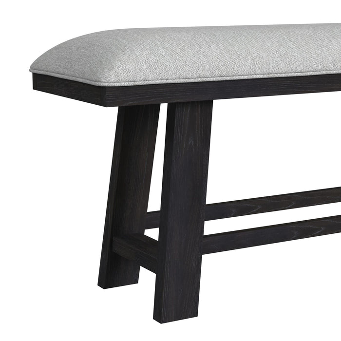 Transcend Counter Bench with Light Grey Fabric in Charcoal