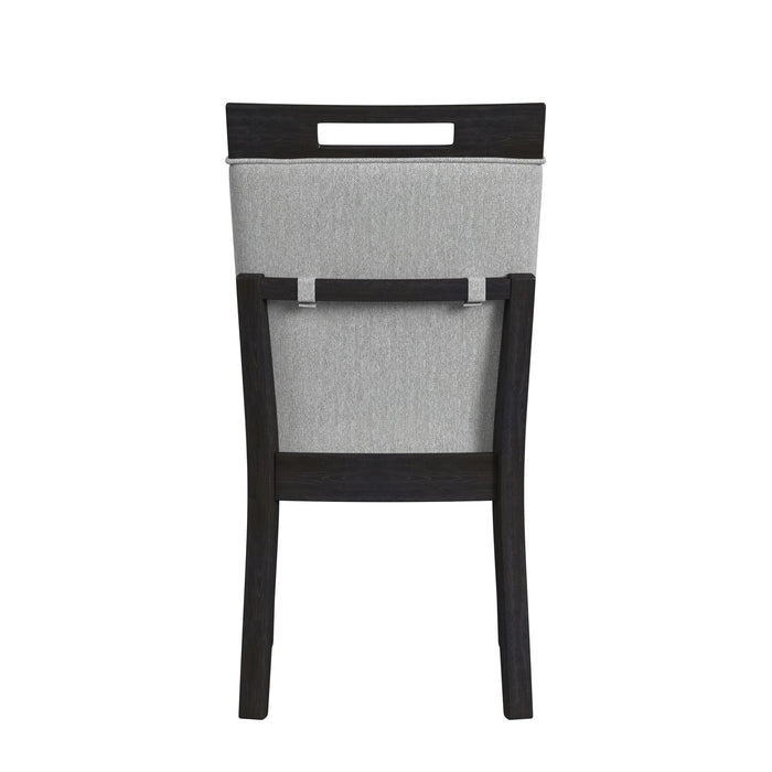 Transcend Dining Side Chair with Light Grey Fabric in Charcoal (2 Per Carton)