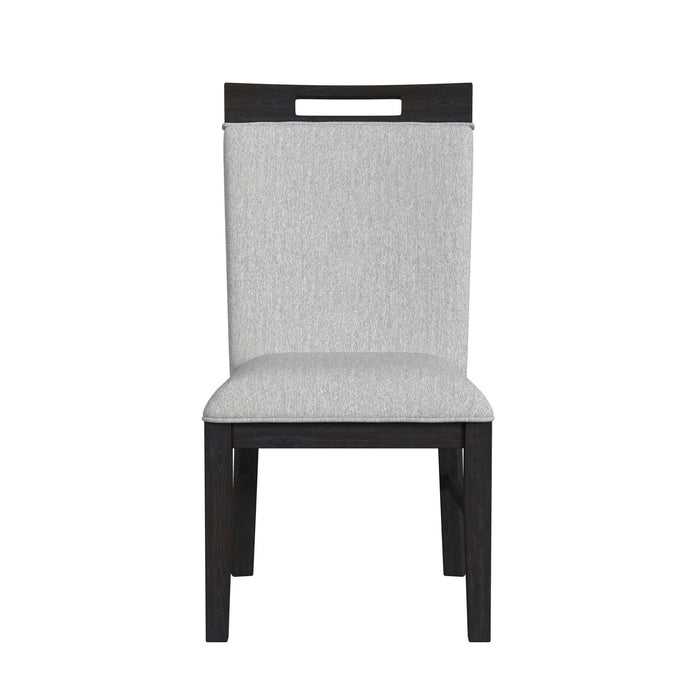 Transcend Dining Side Chair with Light Grey Fabric in Charcoal (2 Per Carton)