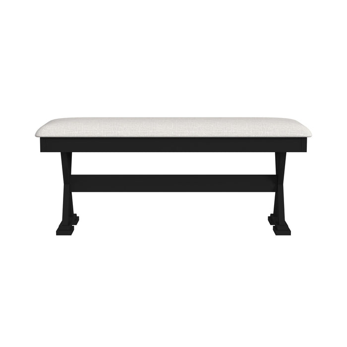 Tulane 6PC Dining Set with Table, 4 Chairs, and Bench in Oak and Black