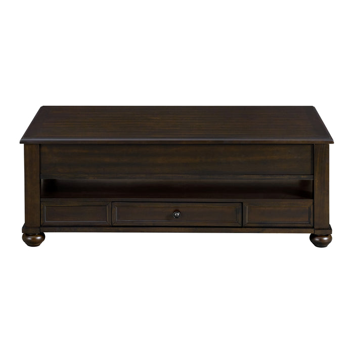 Wagner Rectangular Lift-Top Coffee Table w/ Casters in Cherry