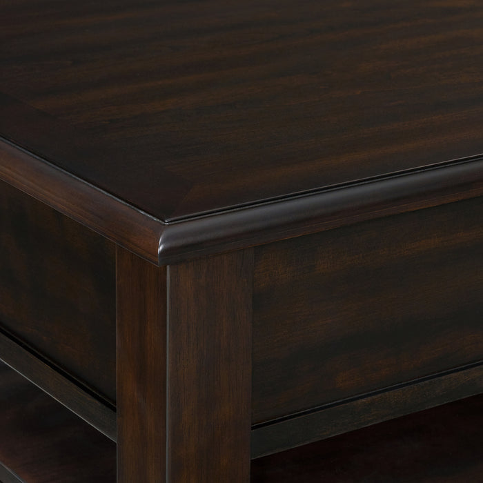 Wagner 2PC Occasional Table Set in Cherry-Rectangular Lift-Top Coffee Table & End Table