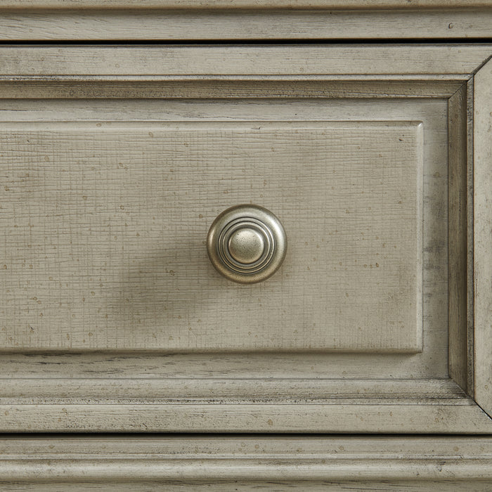Whit-Ash 2-Drawer Nightstand with USB in Light Grey