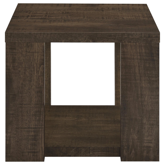 Pavone Open-Shelf Coffee and End Table Set - Dark Rustic Mango 2-Piece Set