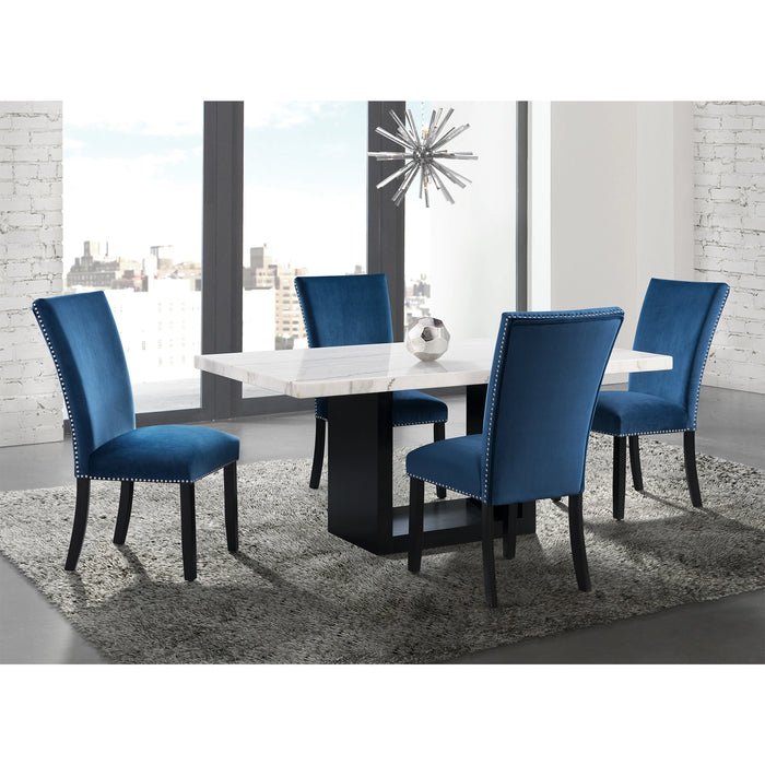 Valentino White 5PC Dining Set-Table & Four Chairs