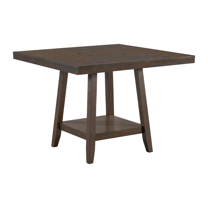 Seneca Counter Height Dining Set in Brown-Table and Four Chairs