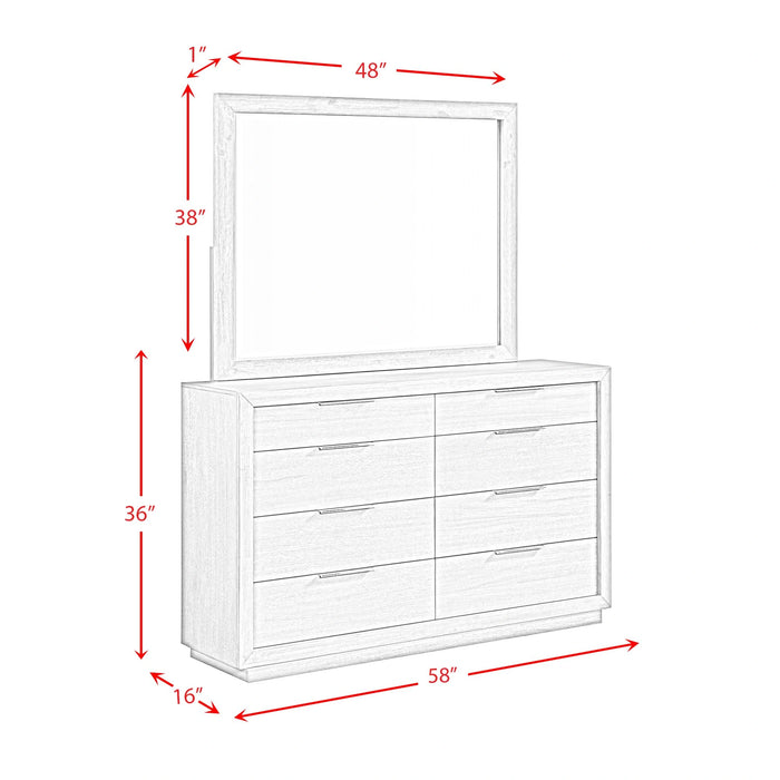 Arcadia Dresser & Mirror Set in Grey