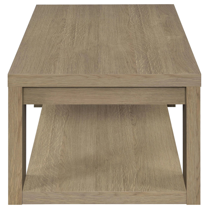 Pavone Open-Shelf Coffee and End Table Set - Latte 3-Piece Set