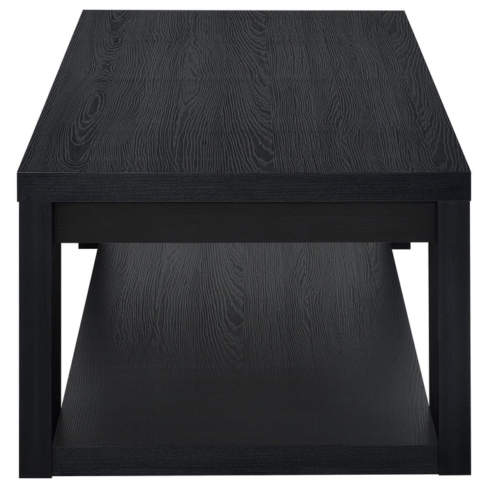 Pavone Open-Shelf Coffee and End Table Set - Black 3-Piece Set