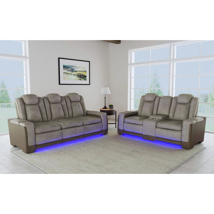 Lantana 2PC Living Room Set in Rocky Grey/Brown-Sofa & Loveseat