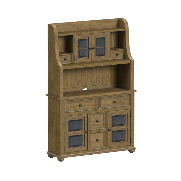 Heritage & Home Buffet and Hutch in Oak Brown