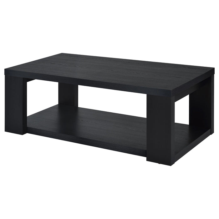 Pavone Open-Shelf Coffee and End Table Set - Black 2-Piece Set