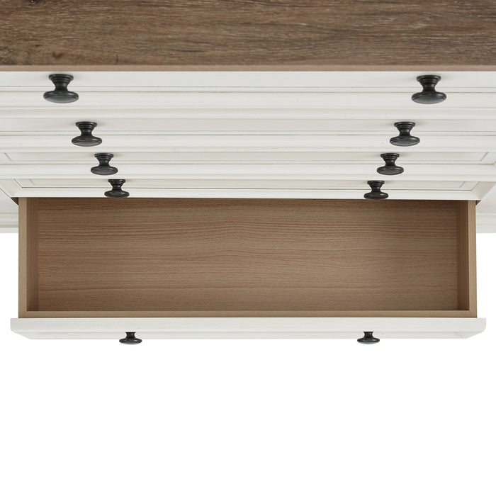 Eastwood Youth 5-Drawer Chest in Brown and Off-White