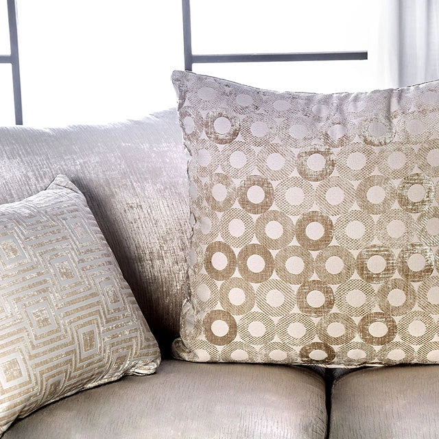 Benigno Love Seat Silver & Gray