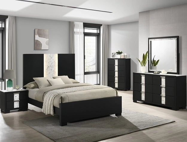 Crown Mark Furniture Rangley Queen Panel Bed in Black B6835-Q image