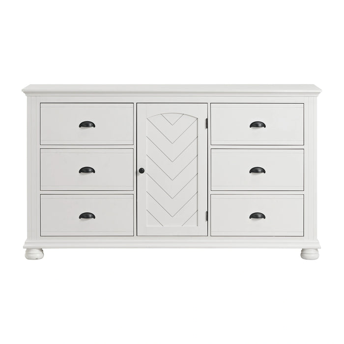 Kona 6-Drawer Dresser in White