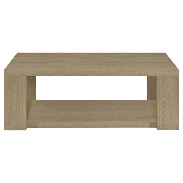 Pavone Open-Shelf Coffee and End Table Set - Latte 3-Piece Set