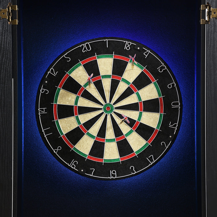 Hurricanes Dartboard Cabinet with Speaker and LED in Black (3A Packing)