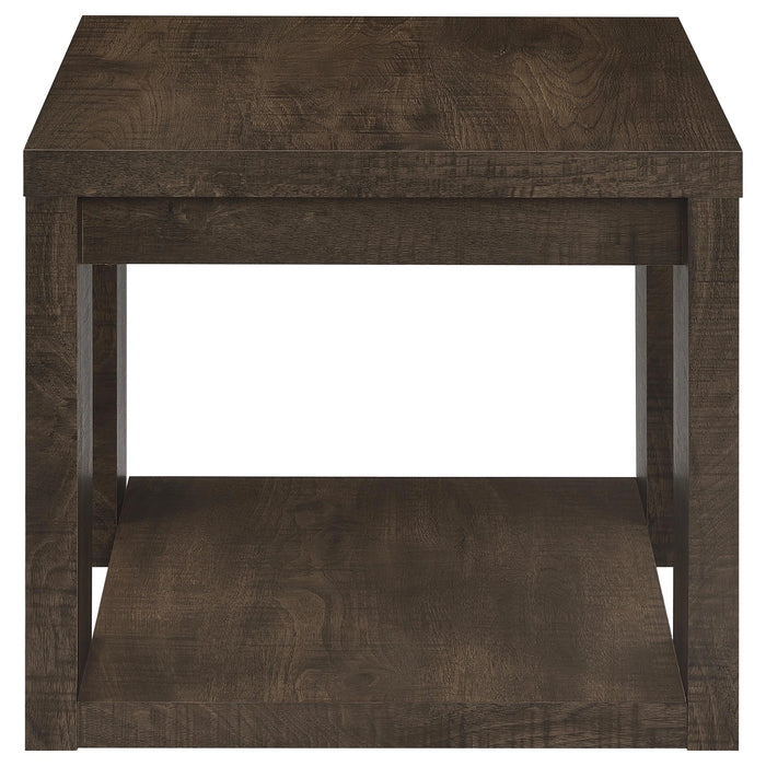 Pavone Open-Shelf Coffee and End Table Set - Dark Rustic Mango 2-Piece Set