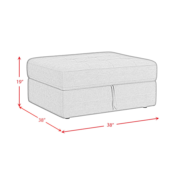 Options One Storage Ottoman in Palmer Plus Teal