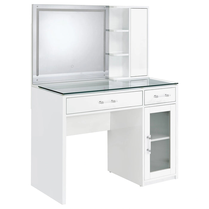 Flora Makeup Vanity Table with LED Mirror and Stool