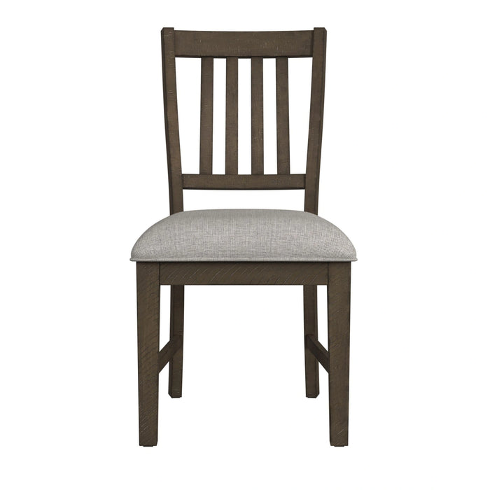Yellowstone Dining Side Chair with Grey Fabric in Medium Brown (2 Per Carton)
