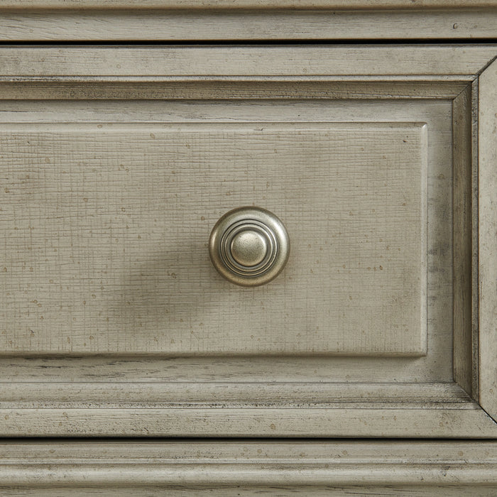 Whit-Ash 2-Drawer Nightstand with USB in Light Grey