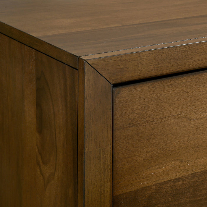 Malibu Bench with Grey Fabric in Walnut