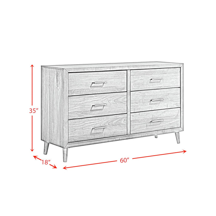 Malibu 6-Drawer Dresser in Walnut