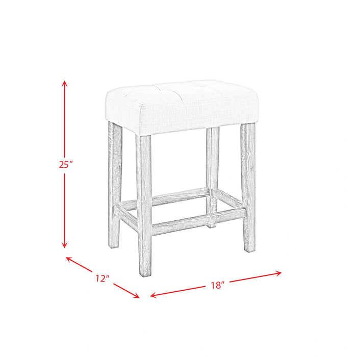 Oak Lawn Grey Bar Table Single Pack (Table + 3 Tan Fabric Stools)