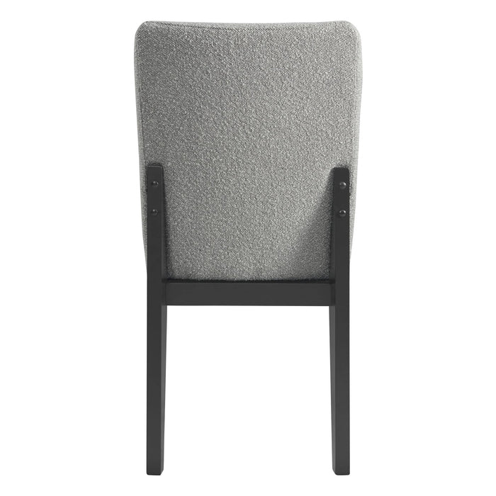 Portland Side Chair with Grey Fabric (PGY1113-4) in Black (2 Per Carton)