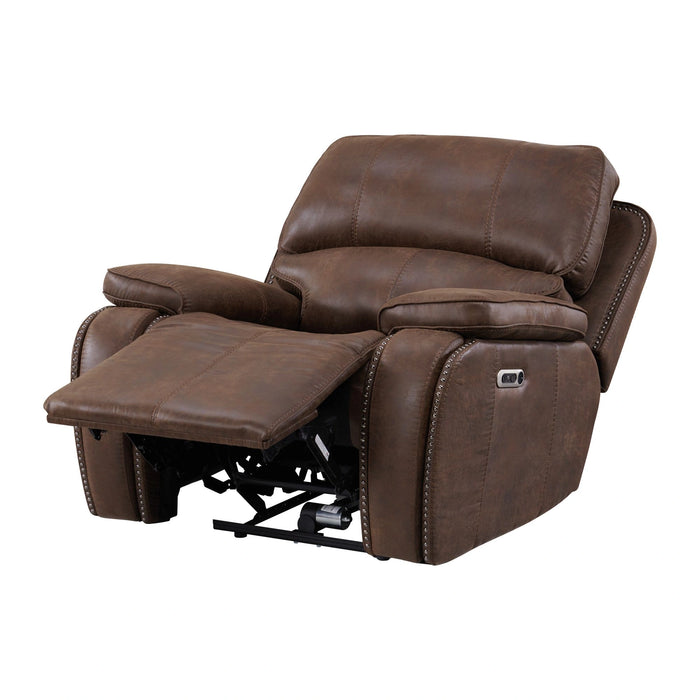 Atlantis Power Motion Recliner with Power Head Recliner in Heritage Brown