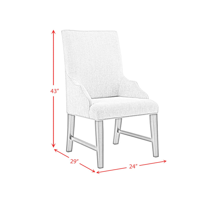 Montrose Dining Host Chair with Light Grey Fabric in Espresso (2 Per Carton)