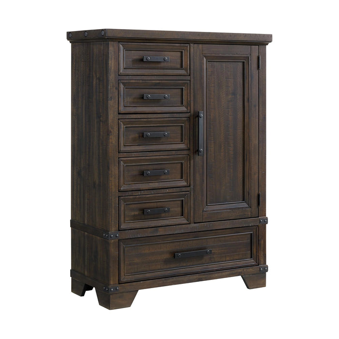 Colorado City 6-Drawer Door Chest in Charcoal
