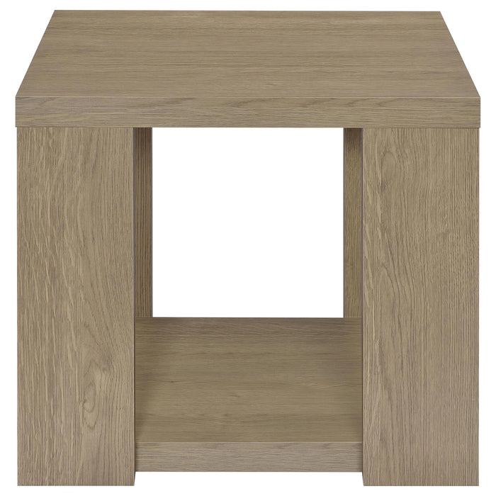 Pavone Open-Shelf Coffee and End Table Set - Latte 3-Piece Set