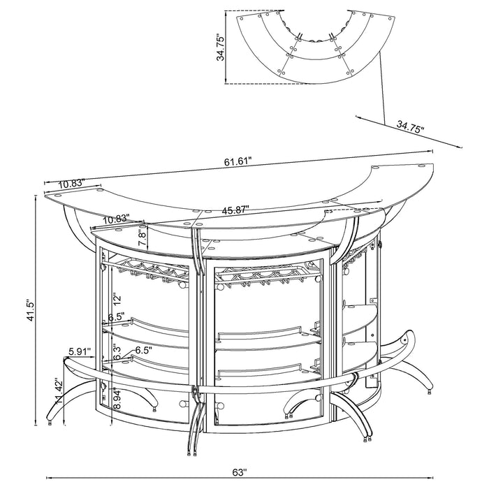 Dallas 3-piece Home Bar