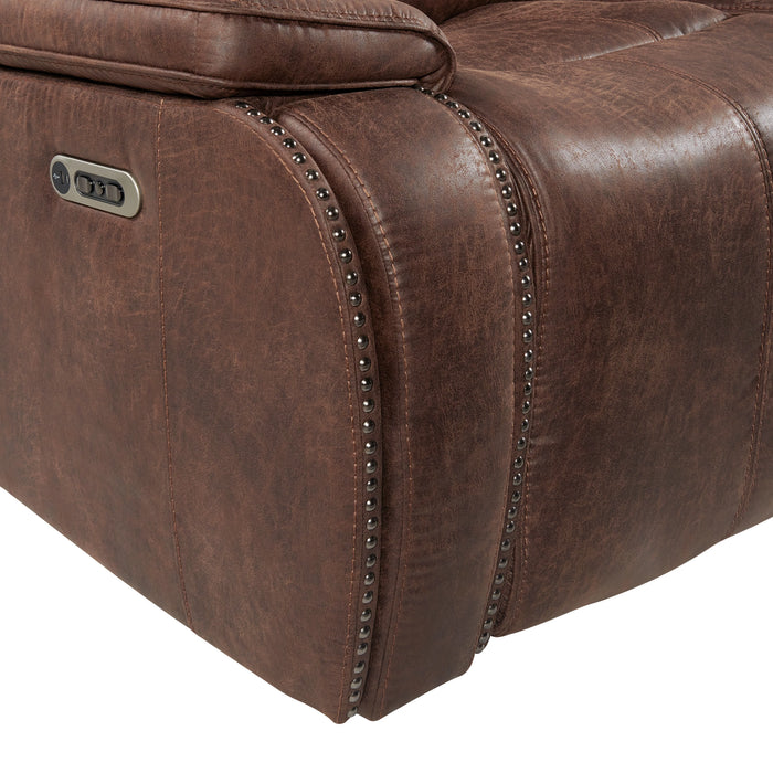 Atlantis 3PC Living Room Set in Heritage Brown-Sofa, Loveseat & Recliner