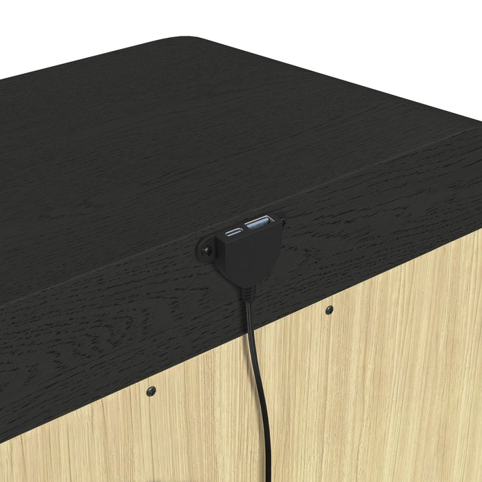 Ridgemont Storage Bedroom Set in Black with Grain