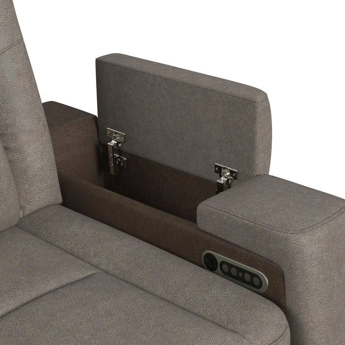 Lantana Power Motion Sofa with Power Headrest, Led, DDT, reading light and PWS in Rocky Grey/Brown