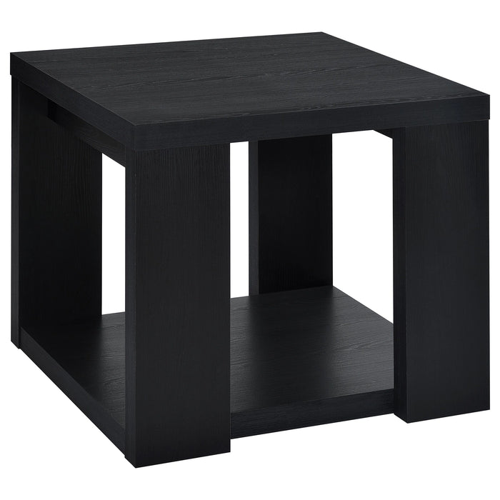 Pavone Open-Shelf Coffee and End Table Set - Black 3-Piece Set