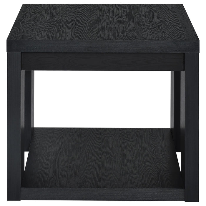 Pavone Open-Shelf Coffee and End Table Set - Black 3-Piece Set