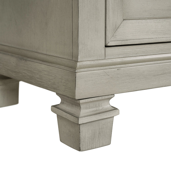 Farmington 2-Drawer Nightstand with USB in Medium Brown and Washed Stone